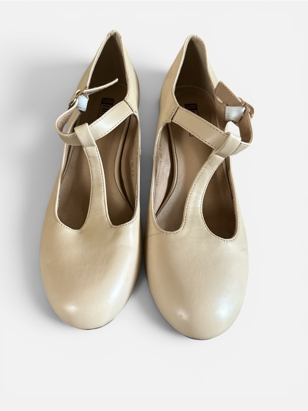 MUDIFU Women’s Beige Mary Jane Block Heel Pumps Size 7.5